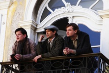 Primož Forte, Kristijan Guček, Slobodan Maksimović on the set of Piran - Pirano (2010).
