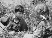 Eveline Wohlfeiler, Tugo Štiglic on the set of Dolina miru (1956).