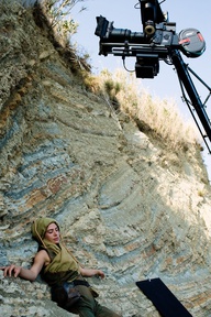 Medea Novak na snemanju filma Arheo (2011).