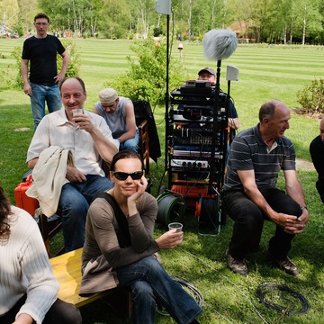 Frenk Celarc, Marjan Jelnikar, Jožko Rutar on the set of Adria Blues (2013).