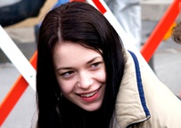 Nina Ivanišin na snemanju filma Slovenka (2009).