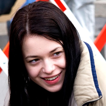 Nina Ivanišin na snemanju filma Slovenka (2009).