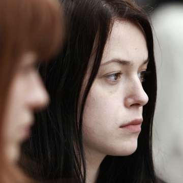 Nina Ivanišin na snemanju filma Slovenka (2009).