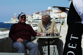 Matija Barl, Peter Carsten na snemanju filma Piran - Pirano (2010).