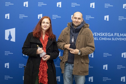 Podelitev Vesna 2020. Dogodek: FSF - Festival slovenskega filma. Na fotografiji: Martin Turk, Ida Weiss. 