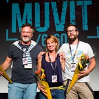 Ana Dolinar Horvat, Miha Knific, Miha Tozon at an event organized by: Muvit 6x60.