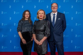 Premiera Kaj ti je deklica (2025). Dogodek: 75. Berlinale. Na fotografiji: Nataša Bučar, Urška Djukić, Jožko Rutar. 