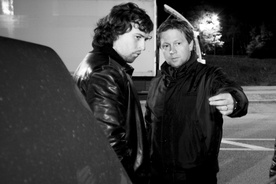 Aljoša Kovačič, Damjan Kozole na snemanju filma Slovenka (2009).