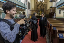 David Sipoš na snemanju filma Kaplja na vedru (2016).