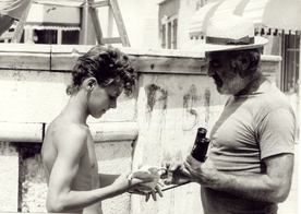 David Sluga na snemanju filma Poletje v školjki (1986).