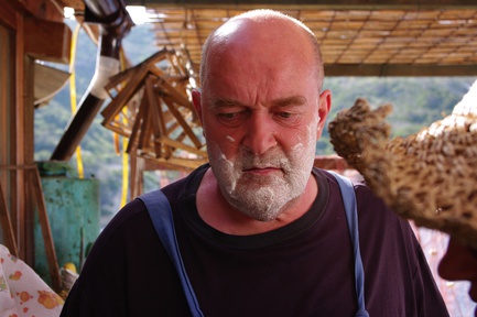 Marko Derganc na snemanju filma Morje v času mrka (2008).