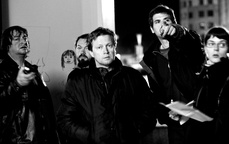 Aleš Belak, Urška Kos, Damjan Kozole, Boris Orehek, Marko Šantić na snemanju filma Slovenka (2009).