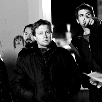 Aleš Belak, Urška Kos, Damjan Kozole, Boris Orehek, Marko Šantić na snemanju filma Slovenka (2009).