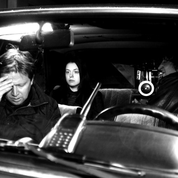 Aleš Belak, Nina Ivanišin, Damjan Kozole na snemanju filma Slovenka (2009).