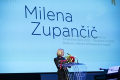 Govor Milene Zupančič, letošnje Badjurove nagrajenke za življenjsko delo ob prejemu nagrade