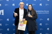 Ceremony Vesna Award 2020. Event: FSF - Festival slovenskega filma. In this photo:  Nina Jeglič, Jani Sever. 