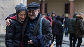 Aleksandra Balmazović, Vlado Novak on the set of Niko (2017).