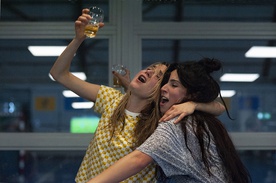 Julia Akkermans on the set of Pink Moon (2022).