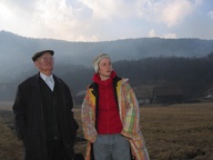 Petra Seliškar na snemanju filma Babice revolucije (2006).