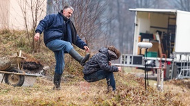 Julij Kump, Vladimir Vlaškalić on the set of Niko (2017).
