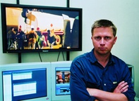Damjan Kozole na snemanju filma Rezervni deli (2003).