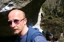 Igor Vrtačnik na snemanju filma Gib stene (2008).