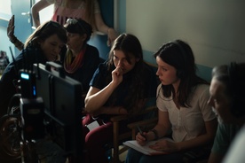 Hannah Koselj Marušič on the set of Moj prvi splav (s.d.).