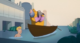 Kader iz filma Plavutarji (s.d.)