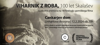 The poster for Viharnik z roba, 100 let Skalašev (2023).