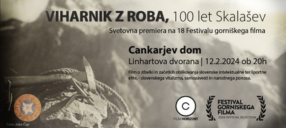 Plakat: Viharnik z roba, 100 let Skalašev (2023).