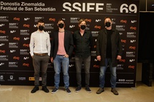 Vlado Bulajić, Matic Drakulić, Darko Sinko, Dejan Spasić at an event organized by: San Sebastián Film Festival.