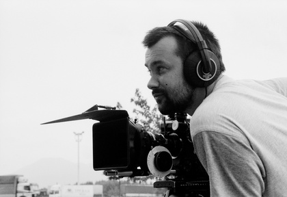 Janez Burger na snemanju filma V leru (1999).