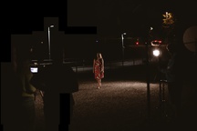 Anka Eržen on the set of Spominjanje (2022).