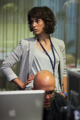 Nina Rakovec, Nejc Gazvoda on the set of Dvojina (2013).