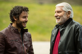 Francesco Borchi, Boris Cavazza na snemanju filma Nekoč so bili ljudje (2021).