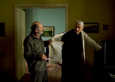 Boris Cavazza, Mustafa Nadarević on the set of Piran - Pirano (2010).