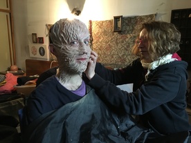 Mirjam Kavčič, Tines Špik na snemanju filma Anja Ganja (2017).