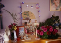 Sarah Al Saleh, Mina Milovanović, Mia Skrbinac on the set of Fantasy (2025).
