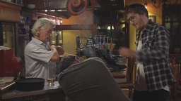 Matej Puc, Vojko Zidar, Damir Leventić v filmu Klanec siromakov (2017).