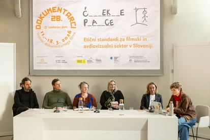 Nataša Bučar, Zoran Dževerdanović, Siniša Gačić, Marina Gumzi, Petra Seliškar, Maja Weiss na dogodku 28. FDF - Festival dokumentarnega filma.