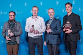 Patrik Pašš ml., Jean-Claude Rozec, David Súkup, Leon Vidmar at an event organized by: 75. Berlinale.