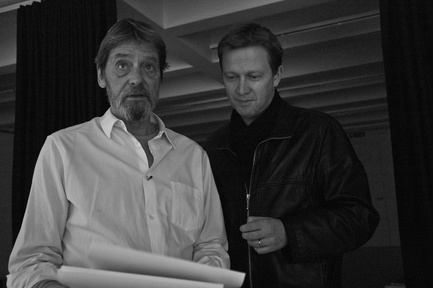 Frank Uwe Laysiepen, Damjan Kozole on the set of Projekt: rak (2013).