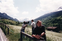 Karpo Godina on the set of Zgodba gospoda P. F. (2002).