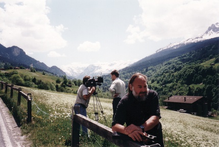 Karpo Godina na snemanju filma Zgodba gospoda P. F. (2002).