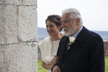 Boris Cavazza, Anita Kravos na snemanju filma Igor in Rosa (2019).