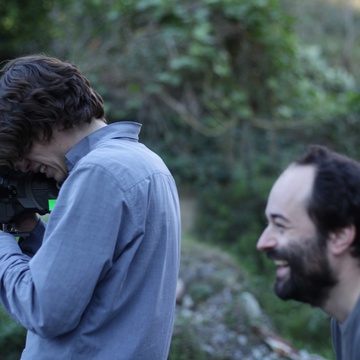 Gregor Božič, Matjaž Ivanišin on the set of Playing Men (2017).