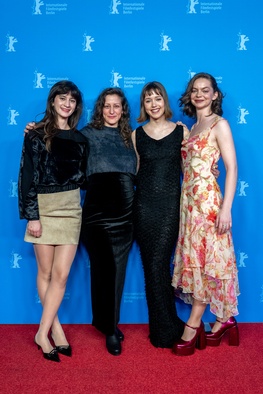 Premiera Kaj ti je deklica (2025). Dogodek: 75. Berlinale. Na fotografiji: Urška Djukić, Jara Sofija Ostan, Staša Popović, Mina Švajger. 