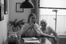 Jan Fabris, Lara Fortuna na snemanju filma Klarin ples (2023).