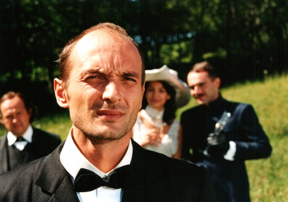 Dario Varga na snemanju filma Pirandello (1999).
