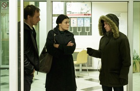 Damjan Kozole, Pia Zemljič on the set of Nočno življenje (2016).